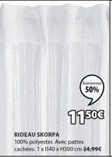 Rideau Skorpa 100% Polyester - 1140 x H300 cm - 24,99€ avec 50% de réduction!