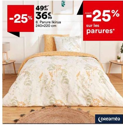 Parure Ikirua 240x220 cm, 20€ Maintenant 36€ avec -25% de Réduction: Jusqu'à Dreaméa!