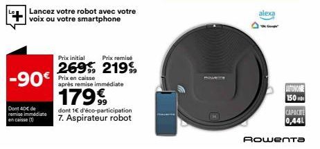 Robot Vocale à Seulement 17999€ -40€ de Remise Immédiate en Caisse!