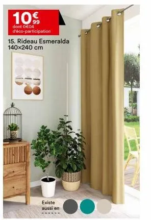 promo : 10% sur le rideau esmeralda 140x240 cm + 0€04 d'éco-participation!