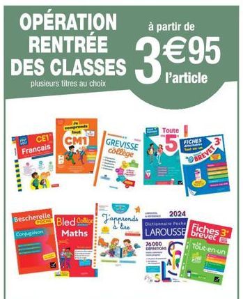 Rentrée scolaire 2020 - Bescherelle, Grevisse & autres ! Collège à 3€95 la classe !