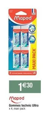 promo maxi pack: gommes technic ultra maped x4 à seulement €30!