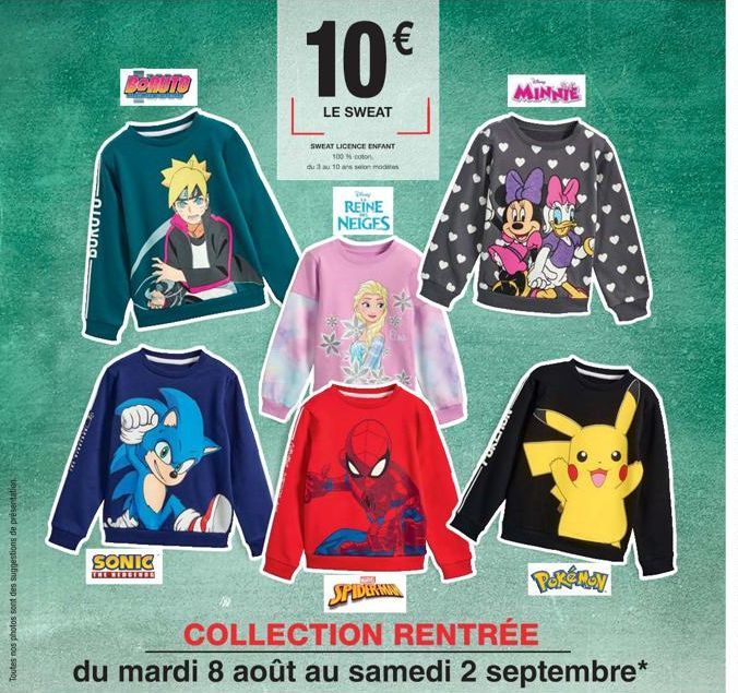 Offre Spéciale : Sweat Licence Enfant 100% Coton - Du 3 au 10 Ans - Réduction Jusqu'à 10€!