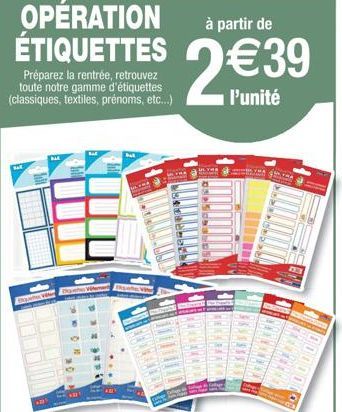 Rentrée Scolaire: Étiquettes à 2€39 l'Unité, Prénoms, Classiques et Textiles!