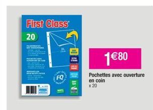 First Class  20  FQ  11  1 €80  Pochettes avec ouverture en coin x 20  