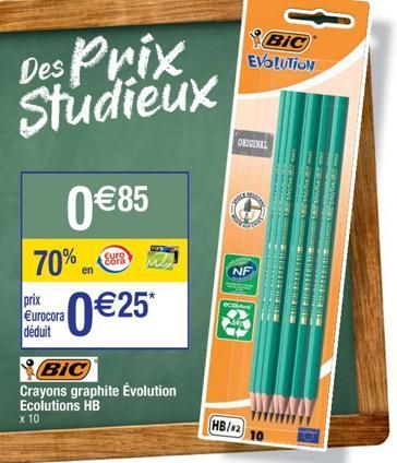 Promo: Économisez 70% sur les Crayons Graphite Évolution Ecolutions BIC + NF Ladd!