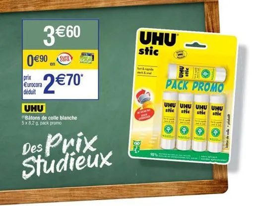 pack promo uhu stic & id est: 98% + 3€60 déduit - prix incroyable!
