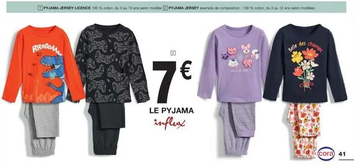 offre spéciale : pyjama enfant jersey 100 % coton, du 3 au 12 ans - rrrodam 17€ !