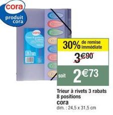 Remise de 30% sur le Trieur à Rivets cora 8 Positions ! 2 €73 seulement !