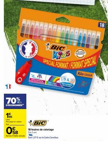 Pack Promo: OVEM ABRIQUE 18 Feutres de Coloriage Dès 5 Ans - 70% d'Économies Soit 1,37€!