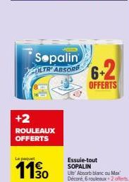 Offre Spéciale sur le Sopalin OLTR ABSORE: 6 Rouleaux + 2 Offerts, Utilisez Absorb ou Max Décore!