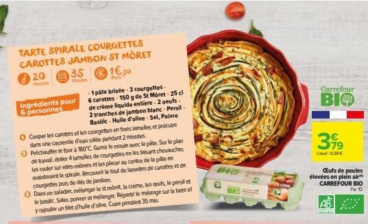 Gâteau Spirale aux Courgettes, Carottes & Jambon St Môret - 35% de Réduction - Servir 6 Personnes