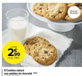 400 g de cookies nature aux pépites de chocolat dès 7,48€ - you place ! profitez de l'offre !