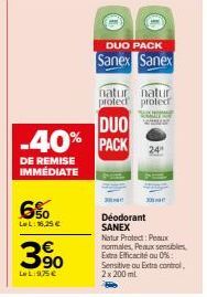 Sanex Natur Protect: 24 Déodorant à 3000 offert en Pack (+40%) avec remise immédiate!