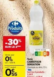 carrefour sensation classique ouro tonic à -30% : 2 produits pour 1,34€!