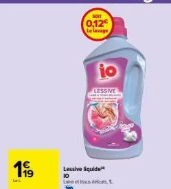 promo: lessive liquide 0,12€ pour lavage laine et tissus délicats