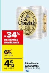 La Bière Blonde Goudale 7,2% Vol Offerte à Prix Réduits avec -34% de Remise Immediate !