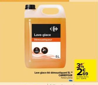 SL Le L - Démoustiqueur Lave-glace -5°C, 5L, 79 € seulement chez Carrefour Partum Pêche ! Réduction de 26 € !