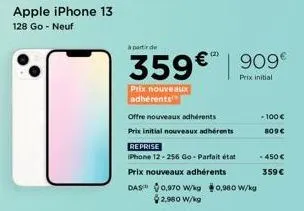 superdeal : iphone 13 128 go neuf à 359€ pour les nouveaux adhérents + reprise iphone 12 256 go parfait état à 909€!