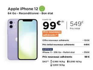 Offre Nouveaux Adhérents: iPhone 12 64 Go Reconditionné à partir de 99€, Prix Réduit pour iPhone 11 256 Go!