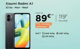 xiaomi redmi a1 32 go - noir neuf : promo 119€!