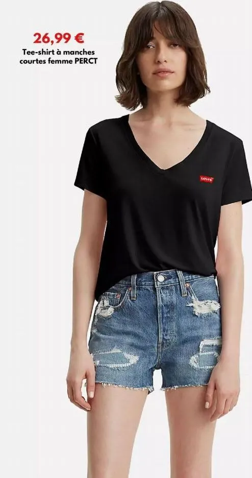 26,99 €  tee-shirt à manches courtes femme perct  lovis  