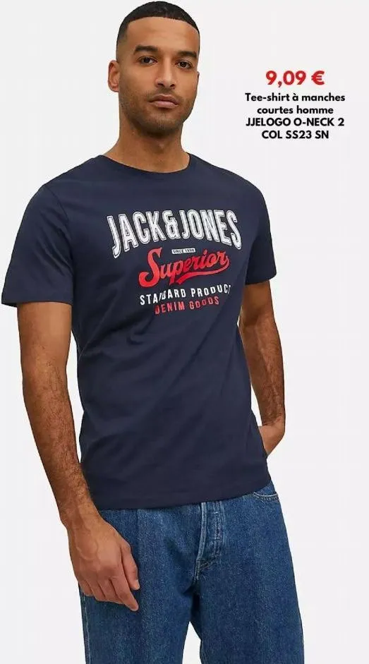 tee-shirt jjelogo o-neck 2 col ss23 sn - jack&jones superior standard 9,09€