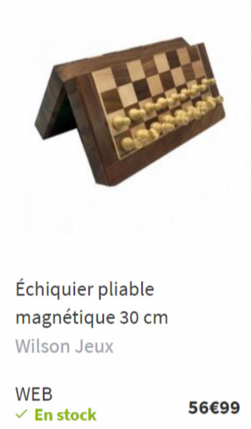 Échiquier pliable magnétique 30cm