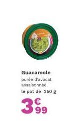 Guacamole purée d'avocat assaisonnée le pot de 250 g  399 