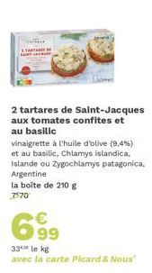 Boîte de 210 g de Tartares de Saint-Jacques Islandais et Argentins, 75% Promo !.