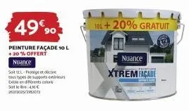 xtrem fa - 10l + 20% gratuit - peinture façade externe protége et décore tous supports!