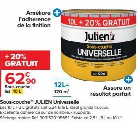 Sous-couche JULIEN Universelle 10L+2L GRATUIT - 82,90€ - 120m² pour une meilleure finition !