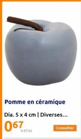 Pomme en céramique  Dia. 5 x 4 cm | Diverses...  067  0.67/st  