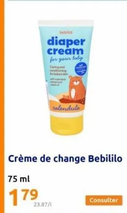 bebilid  diaper cream for your baby  75 ml  179  calendula  23.87/1 