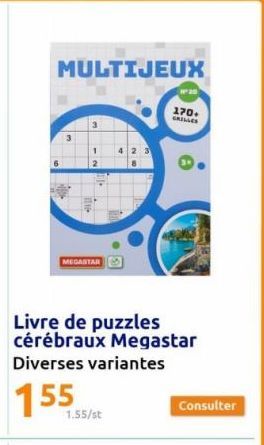 Megastar - Multi jeux 1-2-3 : 170+ grilles, 1.55/st - Défiez votre cerveau!