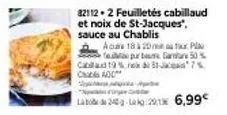 feuilletés cabillaud et noix de st-jacques, 18 à 20% de réduction - 50% cabad, 19% garture, 17% cadc.