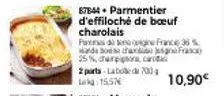 offre spéciale: parmentier d'effiloché de boeuf charolais 35% charptors card - à partir de 10,90€!