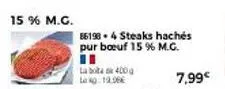 offre spéciale : steaks hachés boeuf 15% m.g., 400 g, 7,99€ !