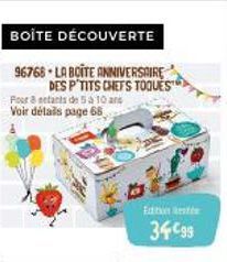 Boite anniversaire des P'tits Chef's Toques - Four & entants 5 à 10 ans - Voir détails page 68 - IDT ante 3499