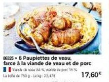 Paupiettes de Veau: Farce à la Viande de Veau et de Porc à 83% - Promo 15%, Botad 750-Kg à 23,47€!