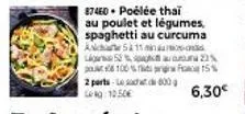 poélée thai au poulet et légumes spaghetti au curcuma - offre spéciale 2 parts à 10.50€, economisez 6.30€!