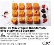 mini-croques thon/tomate/olive & piment d'espelette aicha 10fox - pack 6 pièces - 6,30€