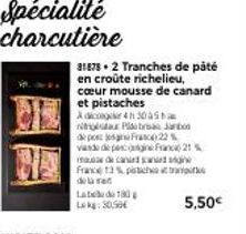 Pâté en Croûte Richelieu, mousse au Canard et Pistaches - 30,90€ Adicor 430 às Naux Plasbro.