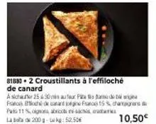 croustillants à l'effiloché de canard, pita samb et faro: 15% de réduction, 200-kg au prix de 52,50€!