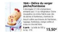 70045 délice du verger : pêche/framboise - 230 g à 15,50€ (promo 31€) avec unbeschad becaulice, brus rappa, transes et acanchaceae - 6 parts - labd500.
