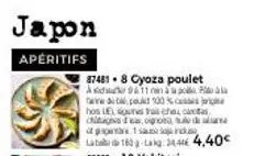 japon  apéritifs  87481.8 cyoza poulet a911  à p  ww diput 100% 