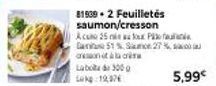 Offre spéciale : Laboada 3000 Lokg avec feuilletés saumon/cresson à 5,99€ - Acu 25 P, Cane 51 %, Samce 27%.