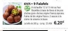 goûtez l'authentique falafel français à partir de 2,20 € : 25-234 boules à base de pois chiches pocticts orig.