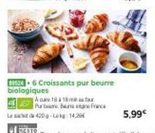 PurBeurre Bau: 85246 Croissants Pur Beurre Biologiques, 420g, Réduction 18-18e Afor Purban France.