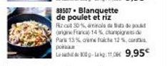 Promotion : Blanquette de Poulet et Riz - 50% Inola + 14% Paris + 12% Ore Fuche + 9.95€.